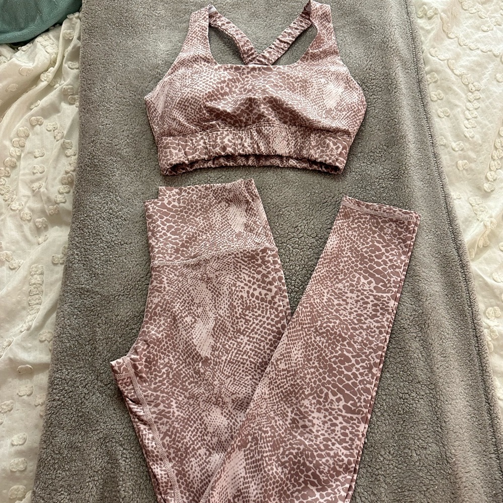 Luca And Grae Mauve Cheetah Print Workout Set - image 1